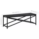 fekete polyrattan kerti pad 120 cm