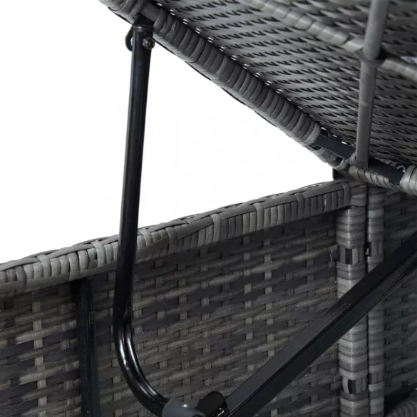 szürke polyrattan napozóágy párnával