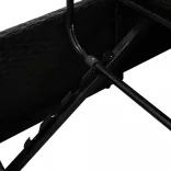 fekete polyrattan napozóágy párnákkal