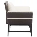 barna polyrattan kerti pad párnákkal 176 cm