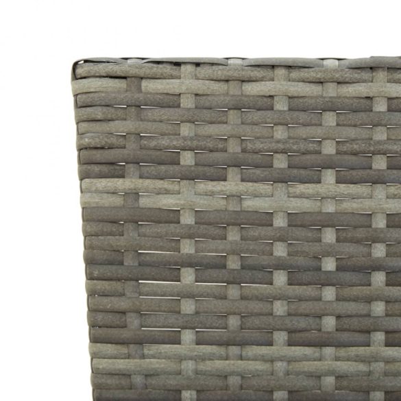 szürke polyrattan kerti pad párnákkal 176 cm