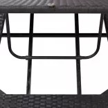 fekete polyrattan napozóágy párnával