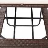 barna polyrattan napozóágy párnával