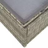 szürke polyrattan napozóágy párnával