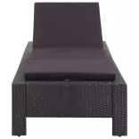 fekete polyrattan napozóágy párnával