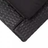 fekete polyrattan napozóágy párnával