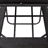 fekete polyrattan napozóágy párnával