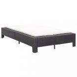 fekete polyrattan kétszemélyes napozóágy párnával