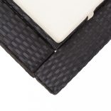 fekete polyrattan kétszemélyes napozóágy párnával