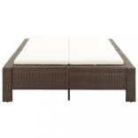 barna kétszemélyes polyrattan napozóágy párnával