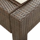 barna kétszemélyes polyrattan napozóágy párnával