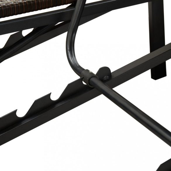 barna kétszemélyes polyrattan napozóágy párnával