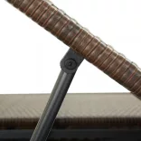 barna kétszemélyes polyrattan napozóágy párnával