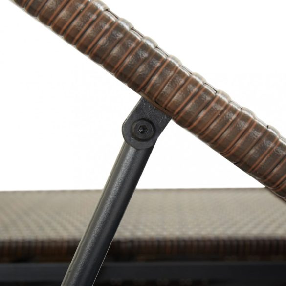 barna kétszemélyes polyrattan napozóágy párnával