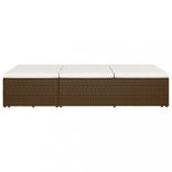 barna polyrattan átalakítható napozóágy párnával