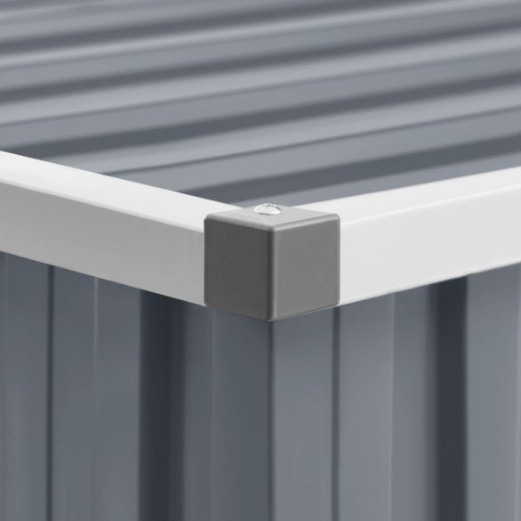 szürke horganyzott acél kerti fészer 195 x 198 x 159 cm