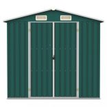 zöld horganyzott acél kerti fészer 205 x 129 x 183 cm