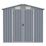 szürke horganyzott acél kerti fészer 205 x 129 x 183 cm