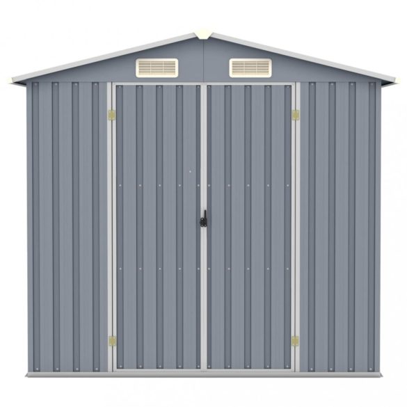 szürke horganyzott acél kerti fészer 205 x 129 x 183 cm