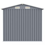 szürke horganyzott acél kerti fészer 205 x 129 x 183 cm