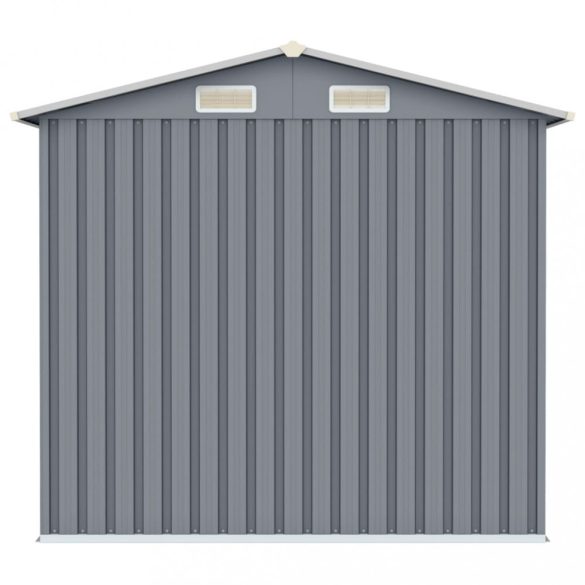 szürke horganyzott acél kerti fészer 205 x 129 x 183 cm