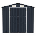 antracitszürke horganyzott acél kerti fészer 205 x 129 x 183 cm