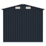 antracitszürke horganyzott acél kerti fészer 205 x 129 x 183 cm