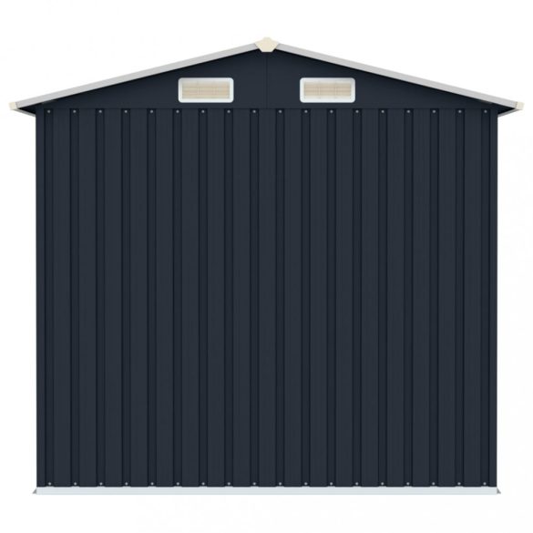 antracitszürke horganyzott acél kerti fészer 205 x 129 x 183 cm