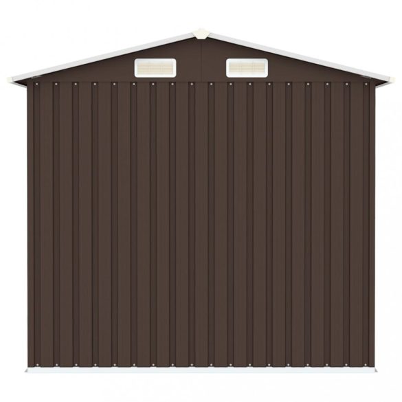 barna horganyzott acél kerti fészer 205 x 129 x 183 cm