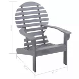 szürke tömör akácfa Adirondack szék