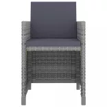 9 részes antracitszürke polyrattan étkezőszett párnákkal