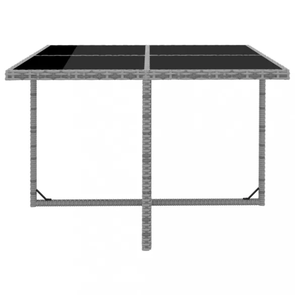 9 részes antracitszürke polyrattan étkezőszett párnákkal