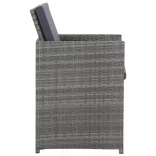 9 részes antracitszürke polyrattan étkezőszett párnákkal