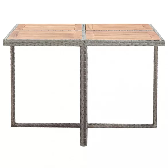 9 részes antracitszürke polyrattan étkezőszett párnákkal