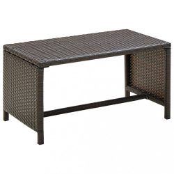 barna polyrattan dohányzóasztal 70 x 40 x 38 cm