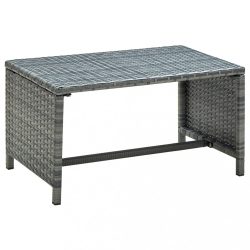 antracitszürke polyrattan dohányzóasztal 70 x 40 x 38 cm