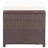 2 db barna polyrattan kerti ülőke párnával