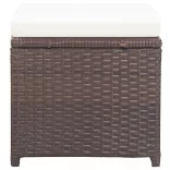 2 db barna polyrattan kerti ülőke párnával