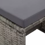 2 db antracitszürke polyrattan kerti ülőke párnával