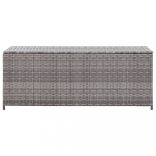 szürke polyrattan kerti tárolóláda 150 x 50 x 60 cm