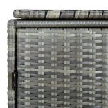 antracit polyrattan dupla tároló gurulós kukához 148x77x111 cm
