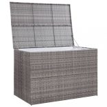 szürke polyrattan kerti tárolóláda 150 x 100 x 100 cm