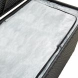 fekete polyrattan kerti tárolóláda 100 x 50 x 50 cm