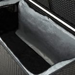 fekete polyrattan kerti tárolóláda 100 x 50 x 50 cm