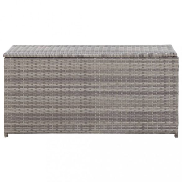 szürke polyrattan kerti tárolóláda 100 x 50 x 50 cm