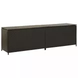 barna polyrattan kerti tárolóláda 200 x 50 x 60 cm
