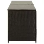 barna polyrattan kerti tárolóláda 200 x 50 x 60 cm