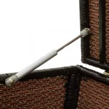 barna polyrattan kerti tárolóláda 200 x 50 x 60 cm