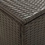 barna polyrattan kerti tárolóláda 200 x 50 x 60 cm