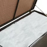 barna polyrattan kerti tárolóláda 200 x 50 x 60 cm